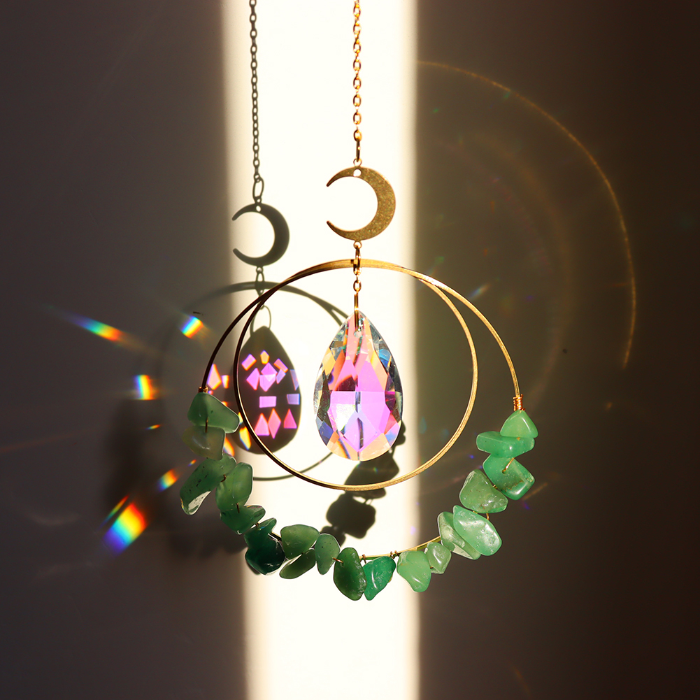 

Green Moon Circle - Art Crystal Suncatcher, 501 Original