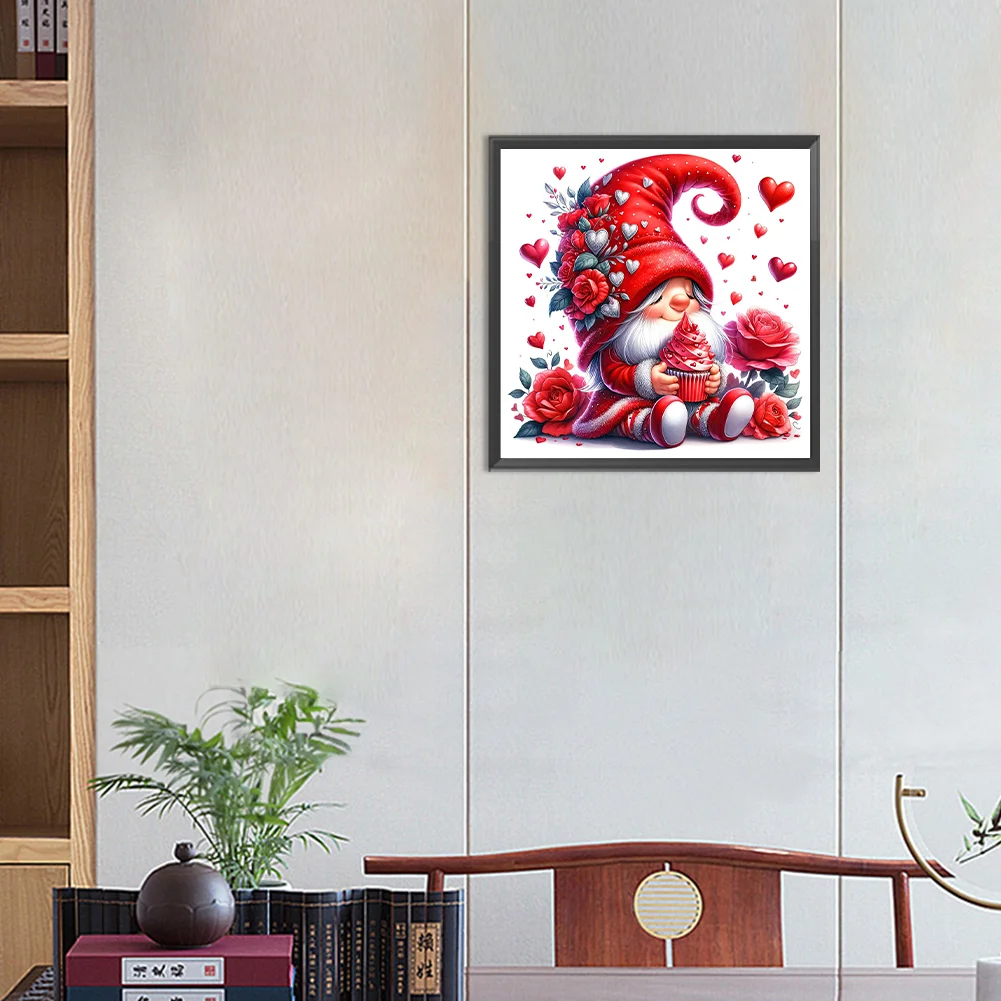 Diamond Painting - Full Round - Valentines Day Gnome(30*30cm)-1117916.04