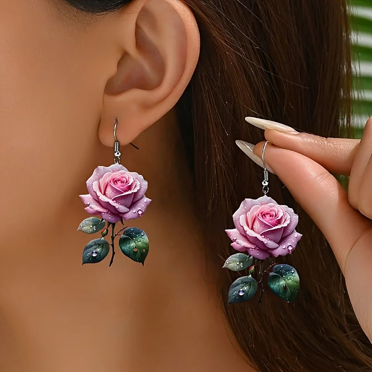 Women's Rose Flower Earrings