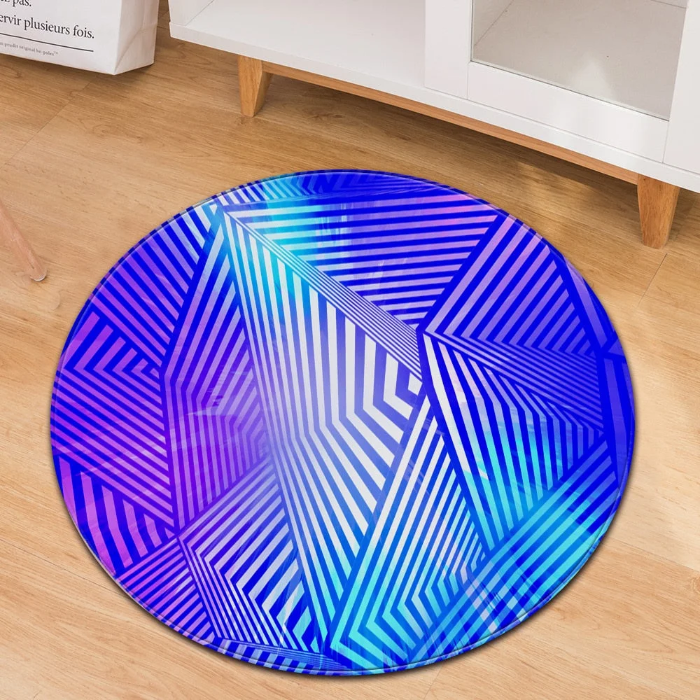Modern Round Carpet Computer Chair cushion Kids Room Carpet 3D Printing Bedroom Floor Bedside Mat Living Room  Decoration Rug