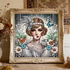 Noble femme orange, forme sp&eacute;ciale 5d bricolage partiel diamants, peintures d&rsquo;art pr&eacute;cieux pour adultes d&eacute;butants, d&eacute;coration int&eacute;rieure 11,81 x 11,81