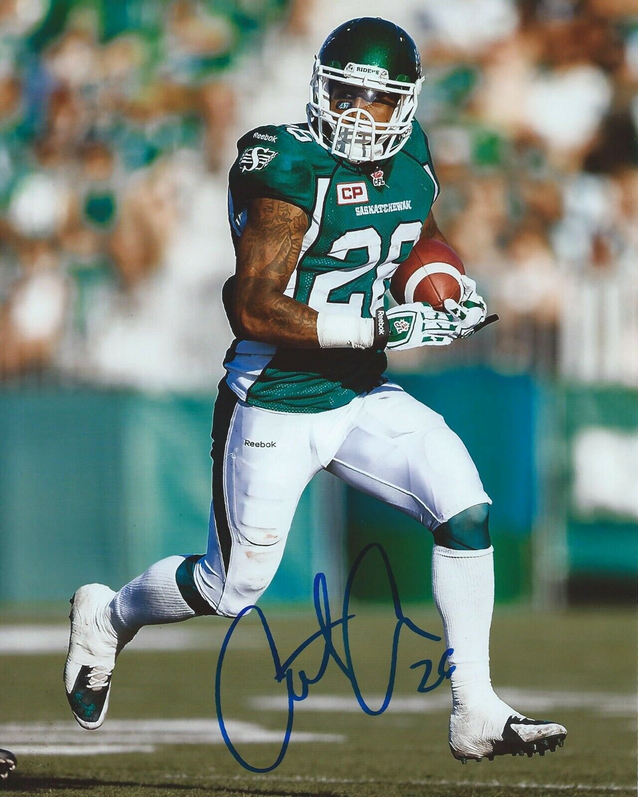 Anthony Allen Signed 8x10 Photo Poster painting Saskatchewan Roughriders Autographed COA B