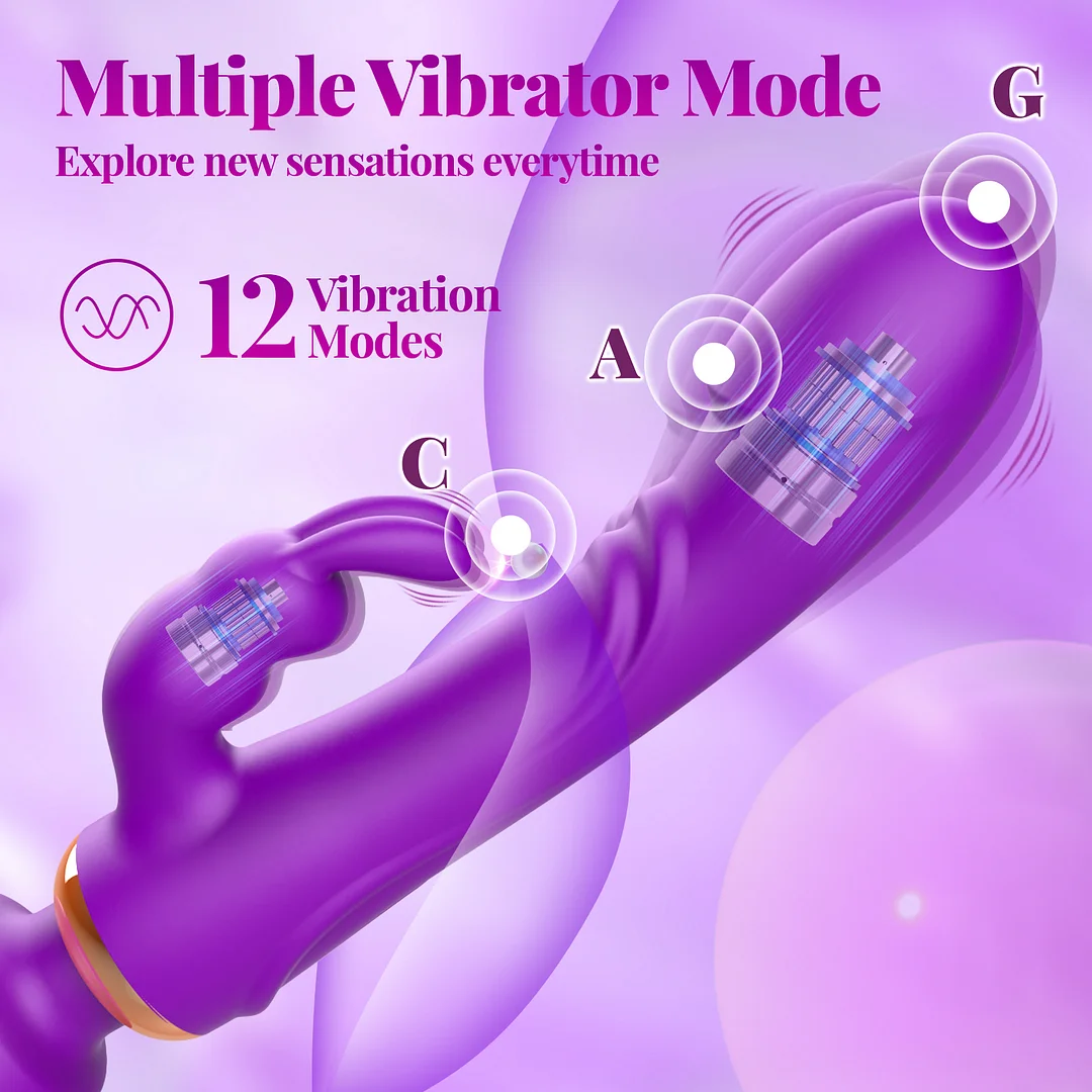 G Spot Rabbit Vibrator Wand with 12 Vibration Nipple Stimulator Massager for Clit Stimulation Vibtator Dildo Sex Toys