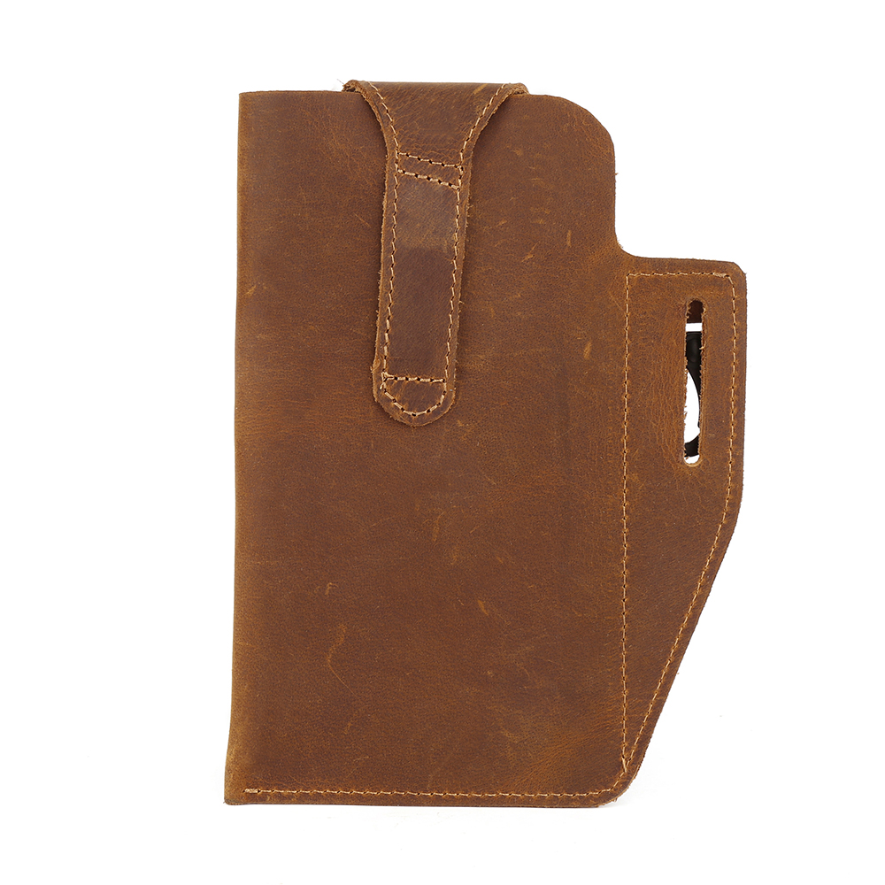 Men's sports tactical fanny pack bag European and American retro leather fanny pack