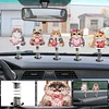 5Pcs Diamond Painting 2D Flat Love Cat Shake Car Ornaments for Center Console
