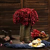 10 Flower Head and Stems | Burgundy Artificial Satin Hydrangeas, DIY Arrangement