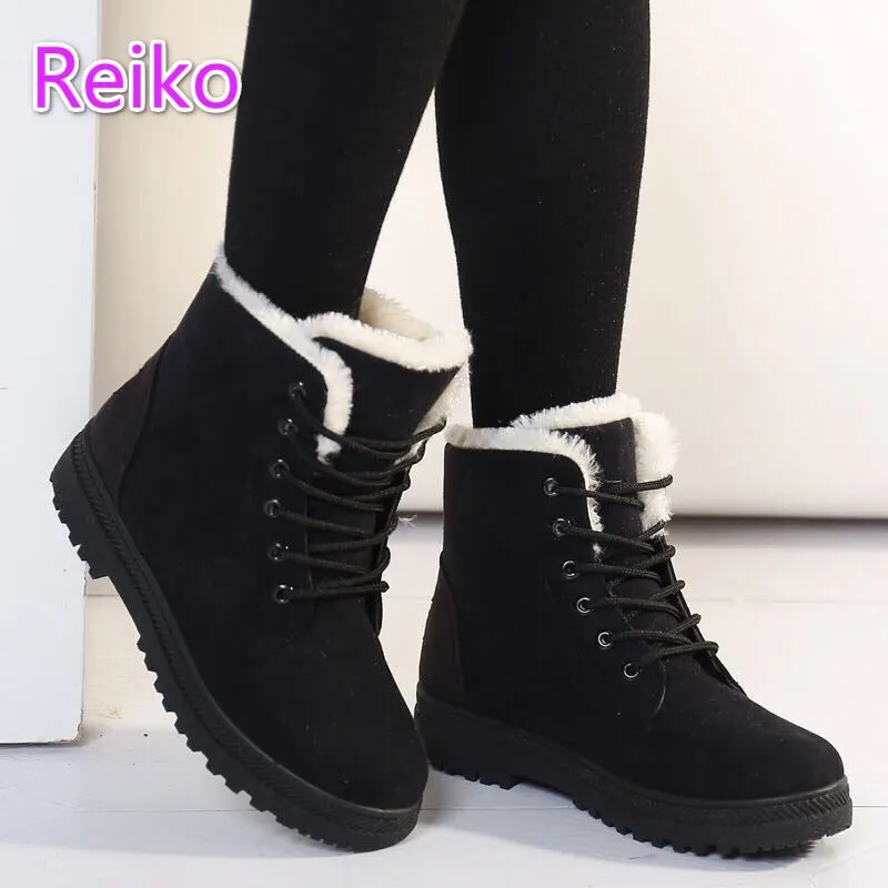 Women's boots 2021 winter hot style large size snow boots women's warm shoes short boots flat heel Korean ladies cotton shoes