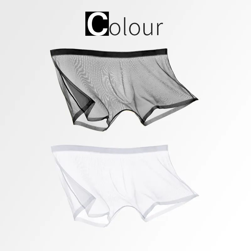 Boxer Homme Noir Transparent Taille M - Sous-vêtement Léger En Polyester