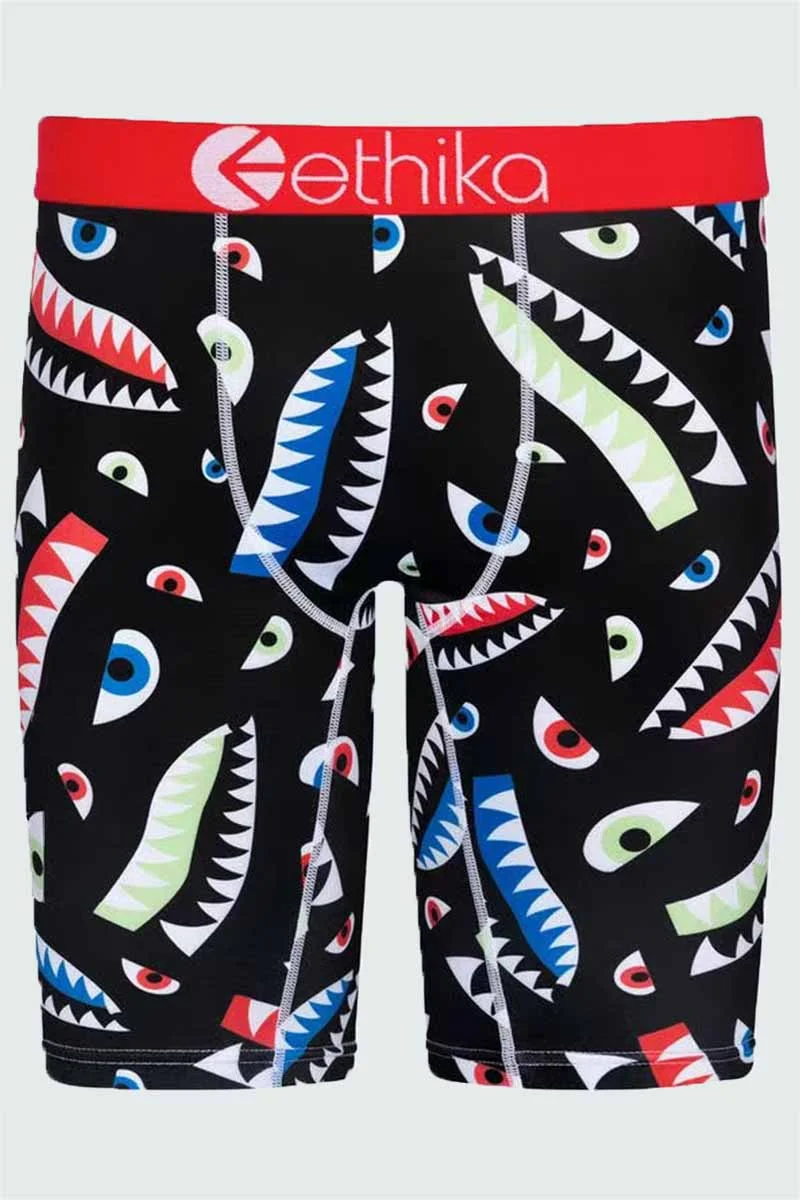 Black Red Street Print Patchwork Letter Pencil Bottoms