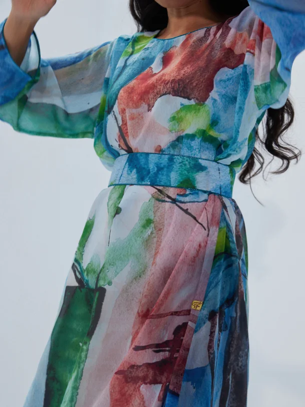 High Fashion Graphic Printed Cardigan Robe-inspireuse