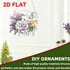 2D Flat DIY Hanging Diamond Art Kits DIY Home Decor Hanging Charm (Rose Wreath)