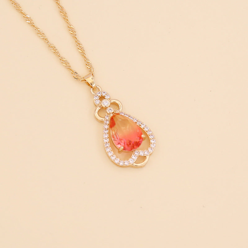 Women Minimalist Retro Vintage Droplet Glass Necklaces