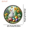 Easter 2D Flat DIY Hanging Diamond Art Ornament Home Window Pendant (Bunny)