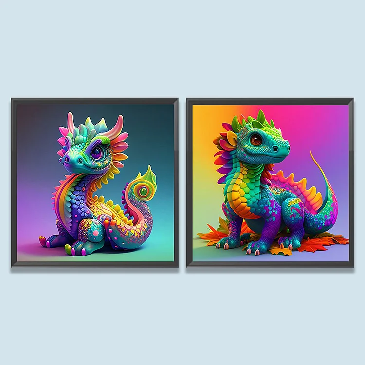 Cute Little Dragon - Full Round - Diamond Painting (30*30cm)