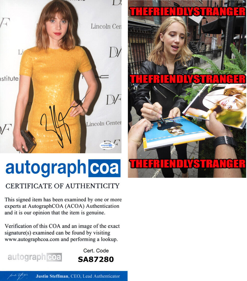 ZOE KAZAN signed 8X10 Photo Poster painting b PROOF - SEXY Hot CLICKBAIT Ruby Sparks ACOA COA