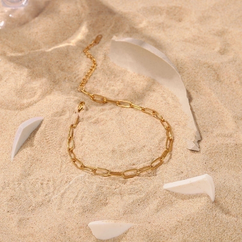 Minimalist Geometric 304 Stainless Steel Plating Anklet