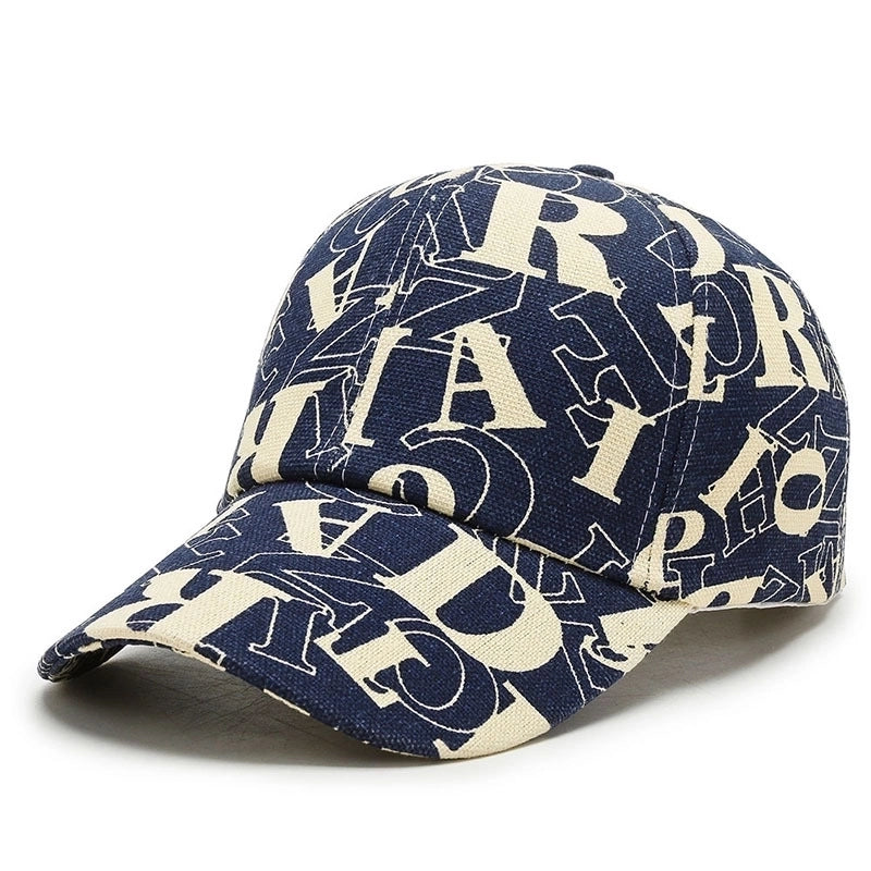 Unisex Basic Color Block Printing Flat Eaves Baseball Cap