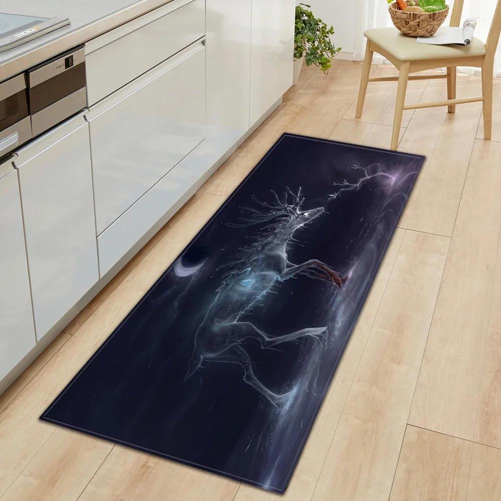 Entrance Doormat Kitchen Carpet Printing Decorative Home Balcony Hallway Floor Long Rug Bathroom Water Absorption Anti-Slip Mat