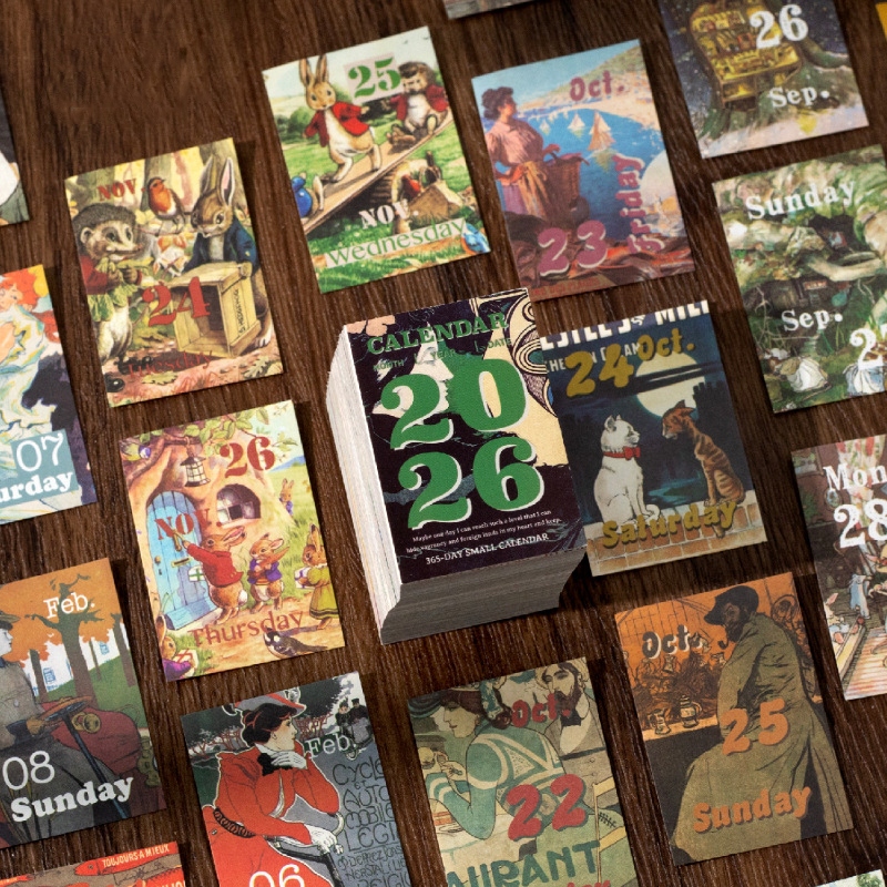 스티커 - 미니 캘린더 시리즈 빈티지 2026 365일