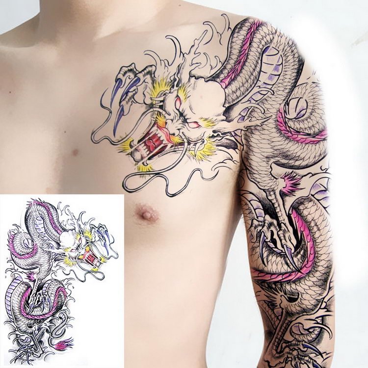 temporary tattoos for men shoulder tattoos large chest body sexy tattoo sticker waterproof tatoo fake boys make up arm pattern