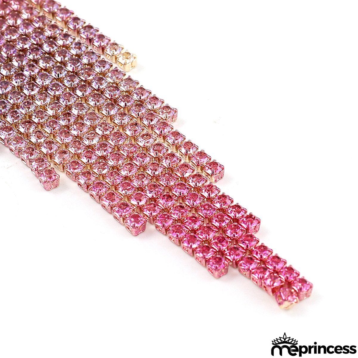 Pattern gradient color rhinestone earings