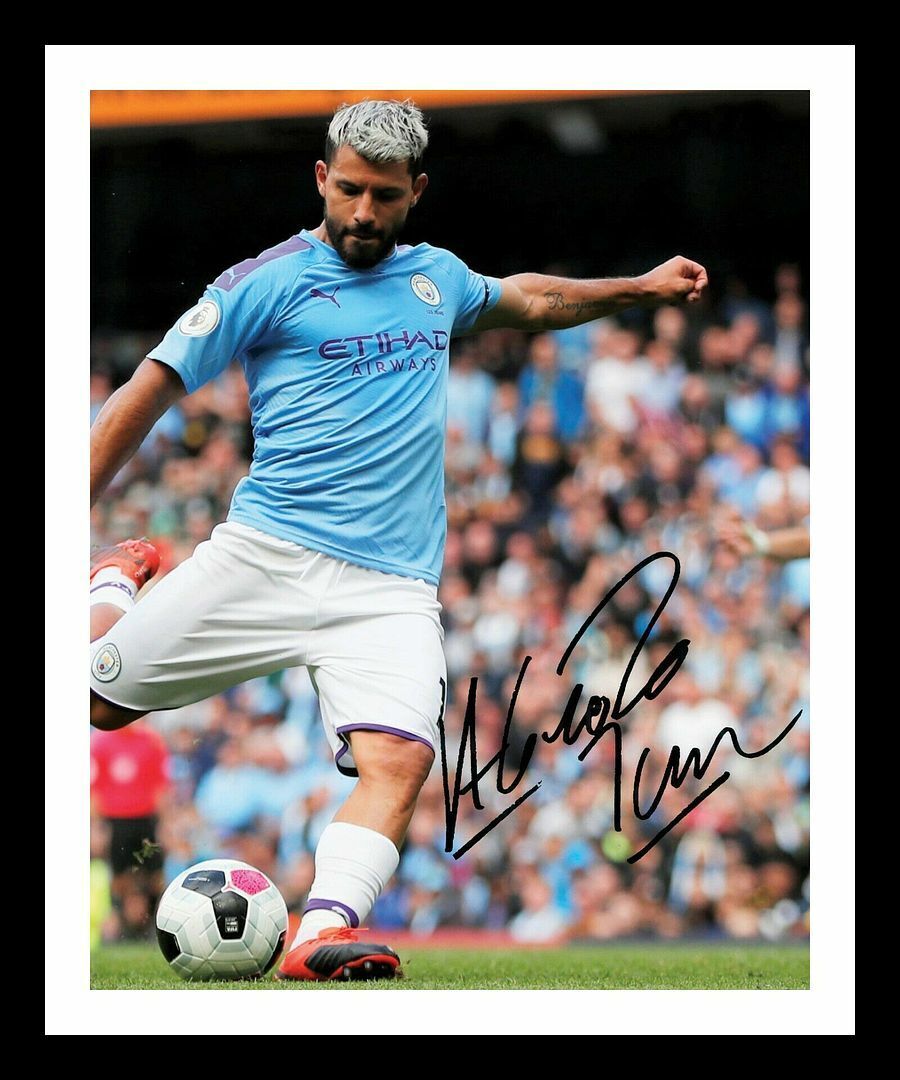 Sergio Aguero - Manchester City Autograph Signed & Framed Photo Poster painting 6