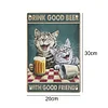 Cat Drinking - Metal Tin Signs(8*12Inch/12*16Inch) - Bar&Animal