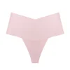  3pcs Womens Seamless Ice Silk Thong No Show Underwear Medium Waist High Cut Panty Sexy Bikini Bottom