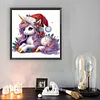 Santa Hat Unicorn - Crystal Rhinestone Diamond Painting