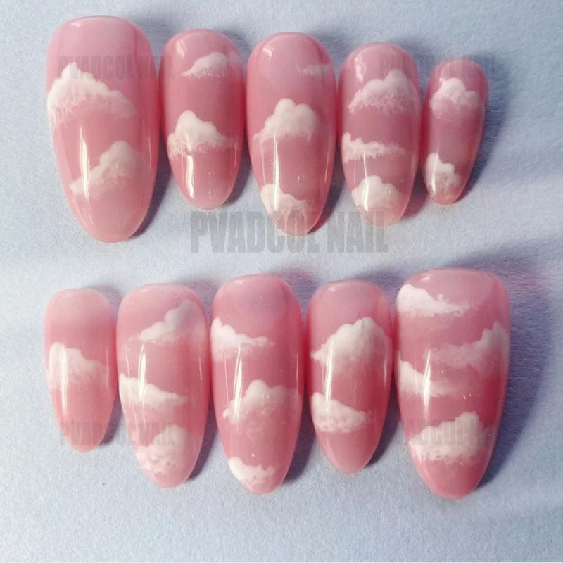 Cloud Nail Art Stickers 3D Decal Self-adhesive Stars Bubble Stickers for Salon Manicure Nails Decoration-Nail Inspo