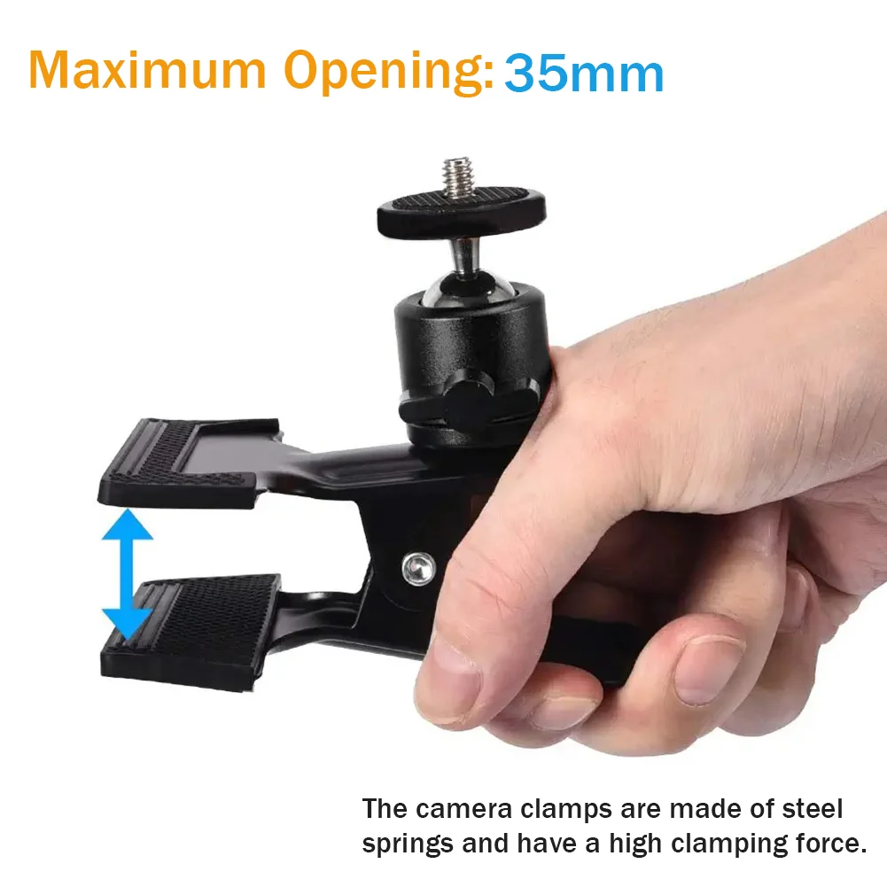 1 Pair Cross Stitch Clip Clamp 360 Rotation Clip-On Desk Stand for Camera Tripod