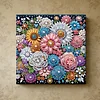(Pre-Framed)Diamond Painting-DIY Crystal Rhinestone Colorful Flowers(25x25cm)