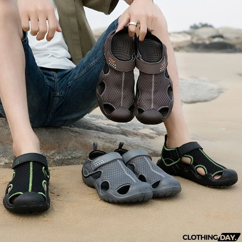 Large Size Cozy Mesh Velcro Sandals for Male