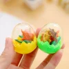 10PCS Creative Mystery Stationery Box Dinosaur Egg Erasers for Kids Student Office Exam Reward Gift