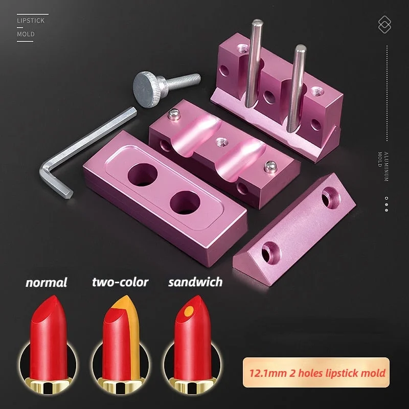 2/4/6/12 12.1MM Aluminum Lipstick Mold Two-color/Sandwich/ Three-use DIY Handmade Lipstick Making Tool 11.1MM Lipstick Mold