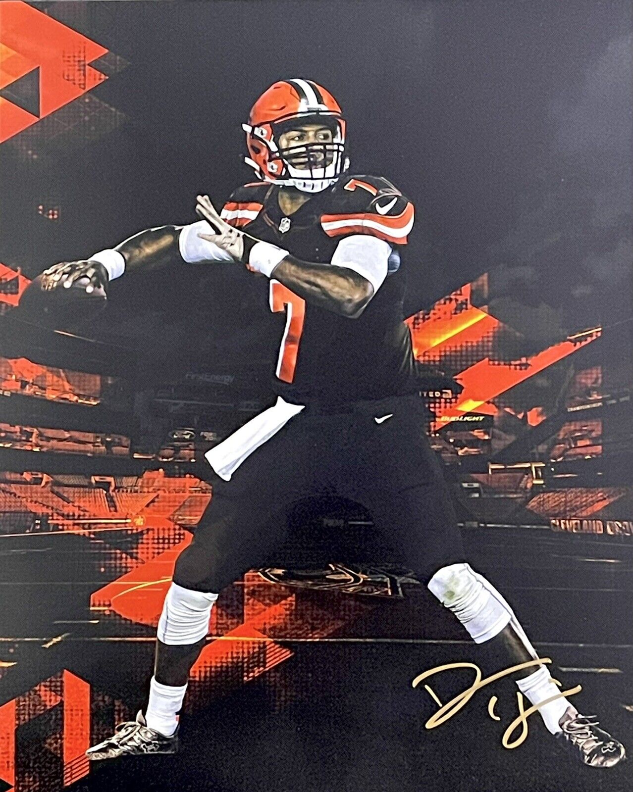 Deshone Kizer Signed Autographed Cleveland Browns 8x10 Photo Poster painting Coa First Game