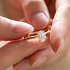 18K Yellow Gold 1.5ct Oval Cut Lab Diamond 4 Claw Prongs Solitaire Ring