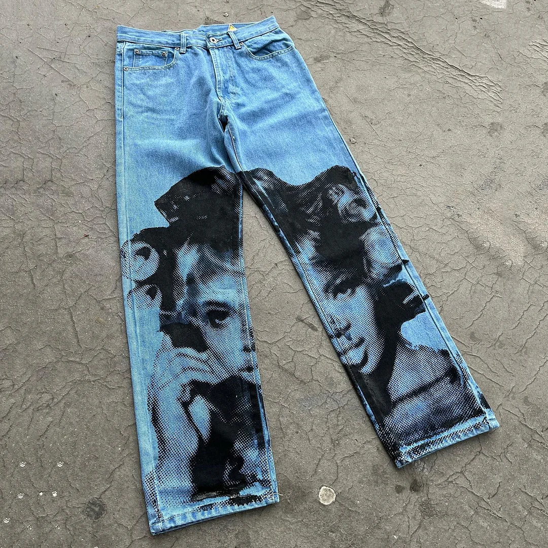 Personalized Naomi Campbell Call Me Print Pocket Jeans