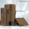 Business Samsung Galaxy Z Fold4 5G Flip Case Leather Cover With Film Detachable S Pen Holder