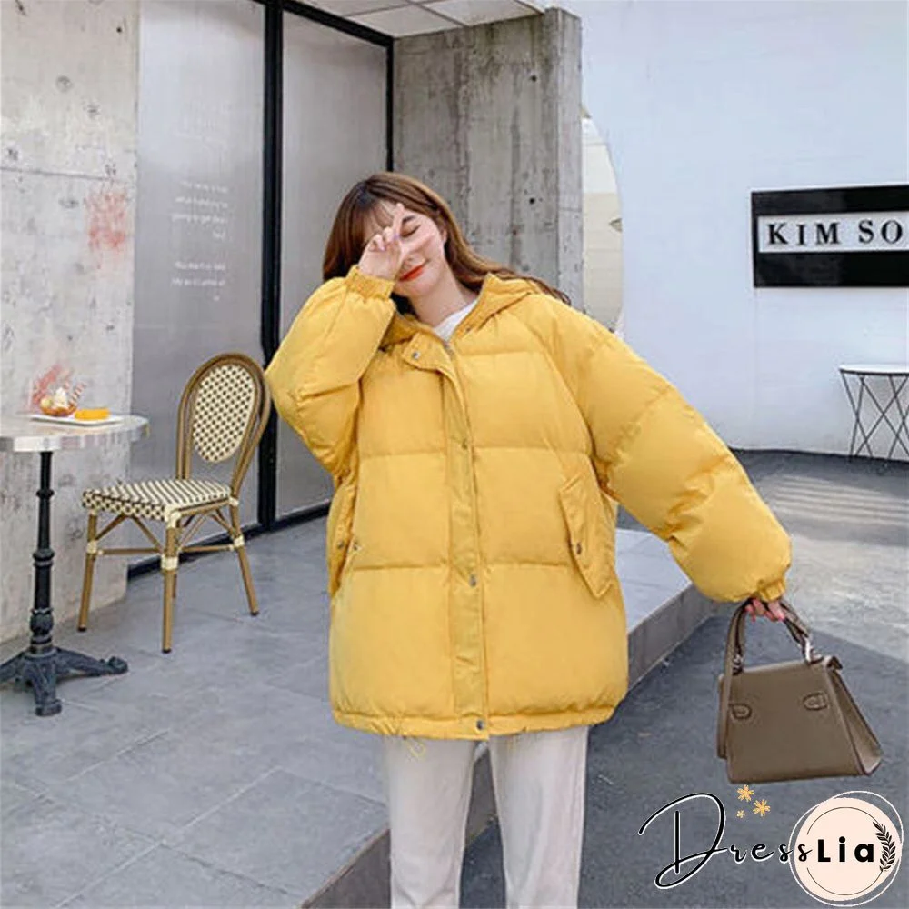 New Short Winter Jacket Women Warm Hooded Down Cotton Jacket Parkas Female Casual Loose Outwear Korean Cotton-padded Winter Coat