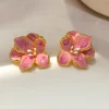 Loving Pink Blossom Flower Earrings
