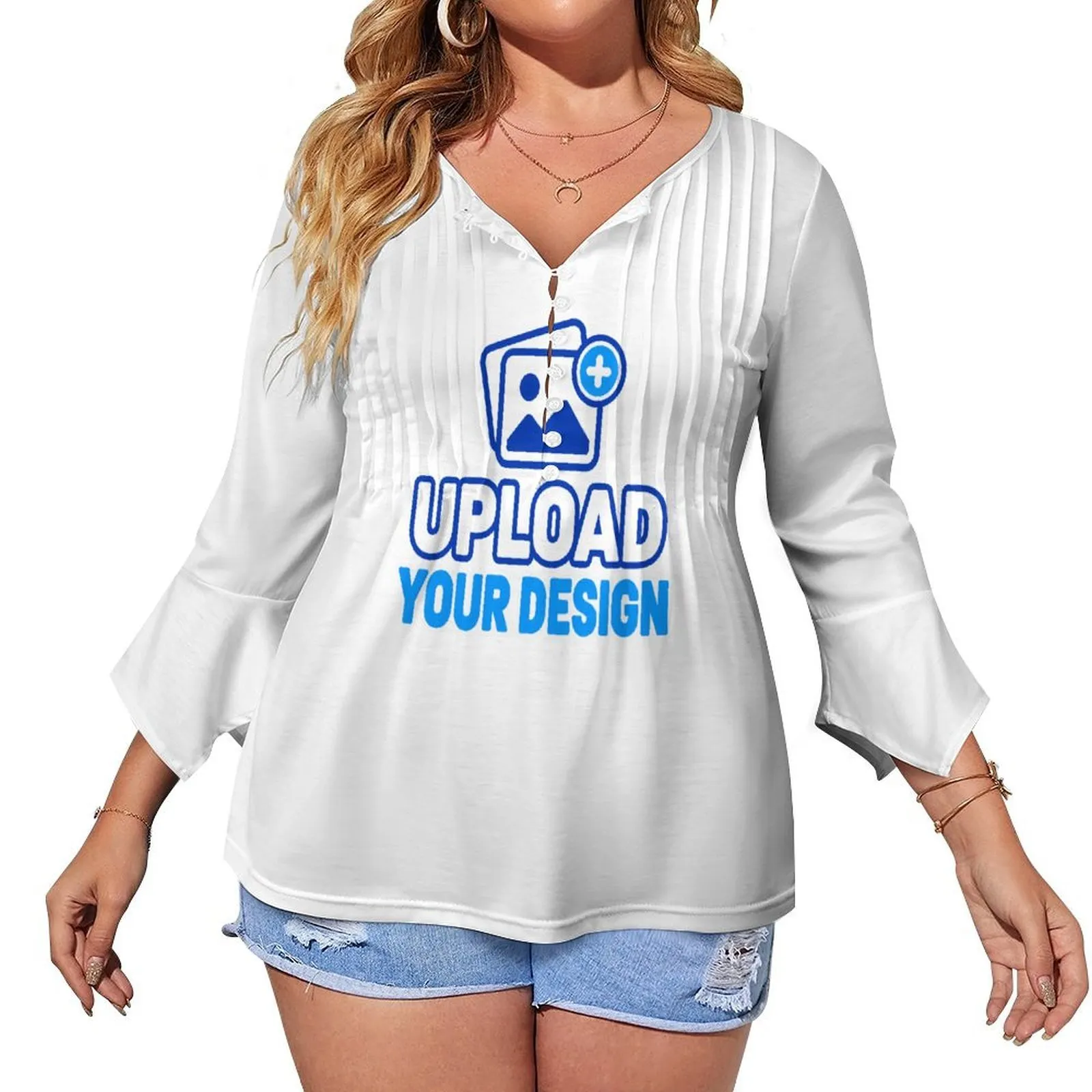 Women's Button Petal-Sleeve Top custom product image 8