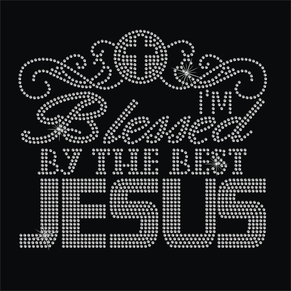 3mm crystal rhinestone blessed by the best jesue letter iron on transfers