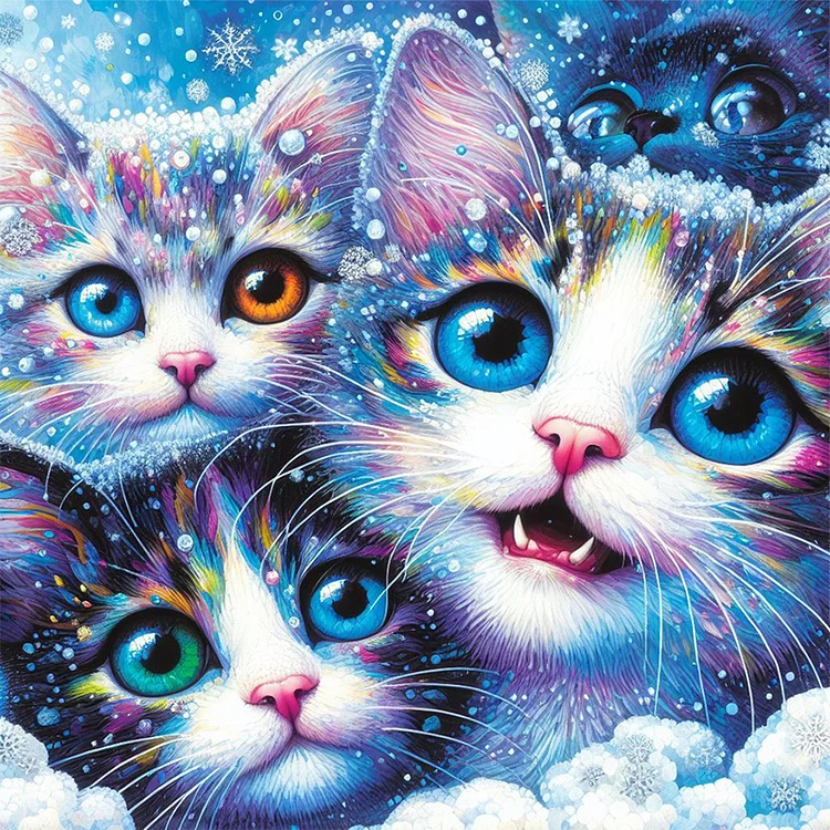 Three Cats  - Full Round - Diamond Painting(30*30cm)