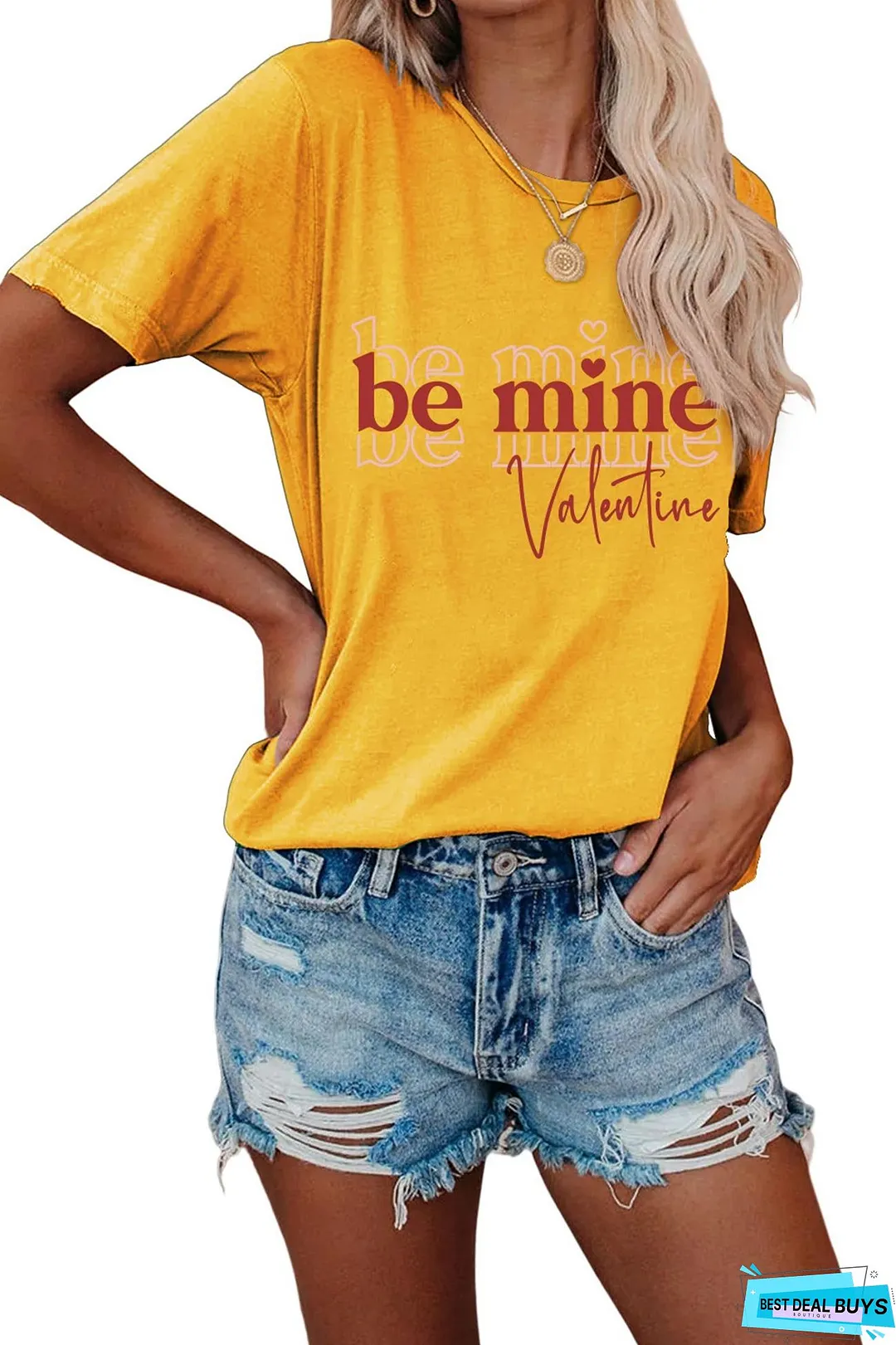 Be Mine Letter Graphic T-shirt