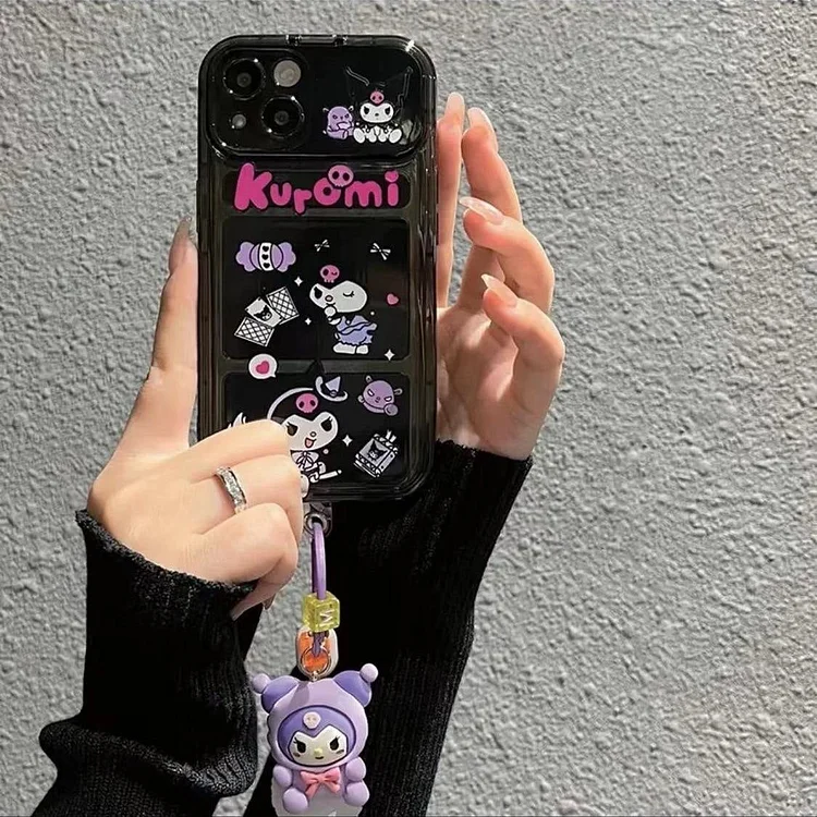 Sanrio cinnamoroll 3d doll ornaments pendant makeup mirror Phone Case For  Iphone 11 12 13 14 Pro Xs Xr Max Transparent Cover