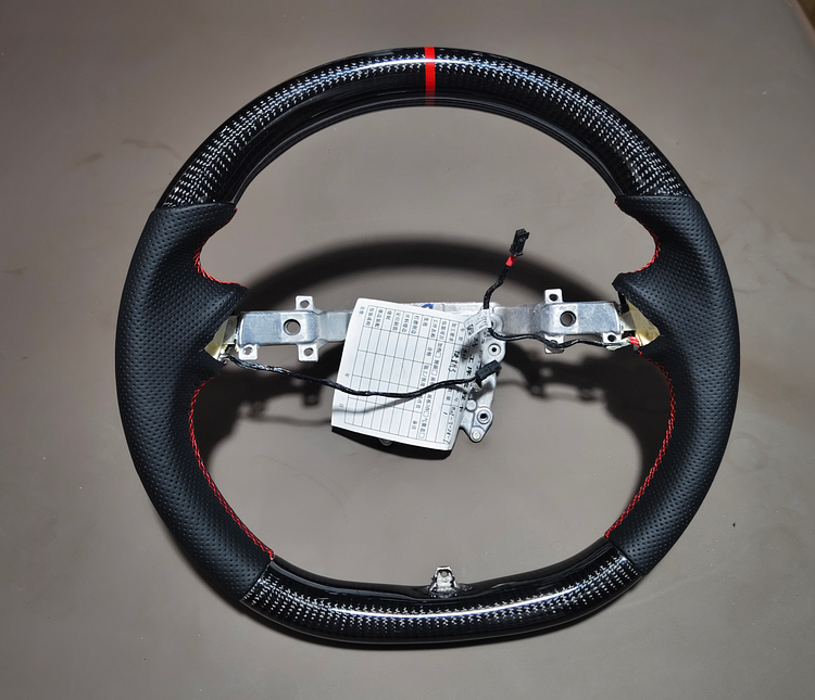 Tesla Model 3 Highland Customized Round Carbon Fiber Steering Wheel【Style 2】