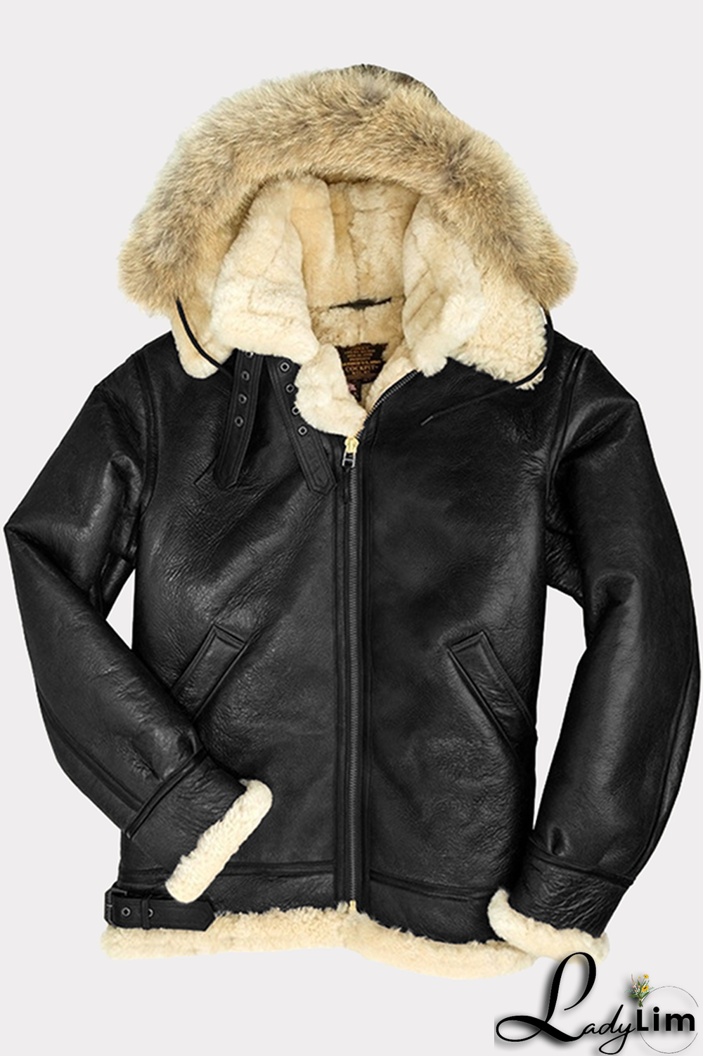 Brown Fashion Street Patchwork Contrast Zipper Hooded Collar Outerwear