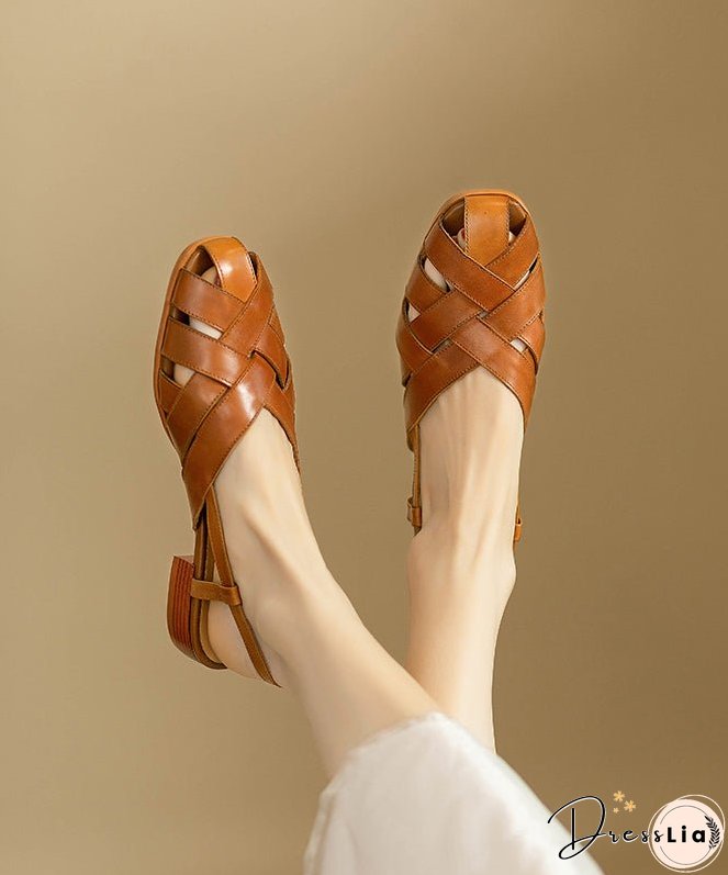 New Comfy Yellow Splicing Hollow Out Sandals