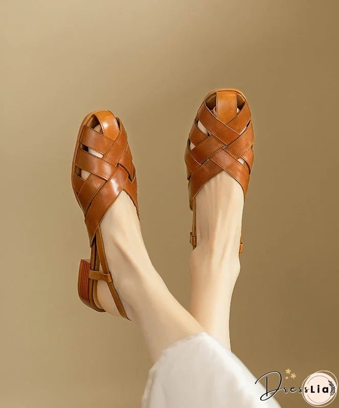 New Comfy Yellow Splicing Hollow Out Sandals